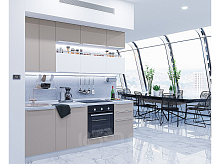 Модульный кухонный гарнитур Фьюжн-01 silky grey, silky white 2340x2300x600