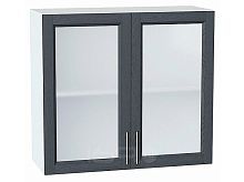 Шкаф верхний с 2-мя остекленными дверцами Сканди Graphite Softwood Белый 716*800*320