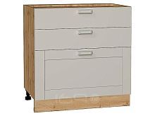 Шкаф нижний с 3-мя ящиками Лофт Grey Silk/Дуб Вотан 816*800*480