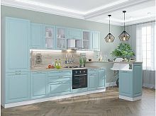 Модульный кухонный гарнитур Ницца-02 голубой 2140x3300x600