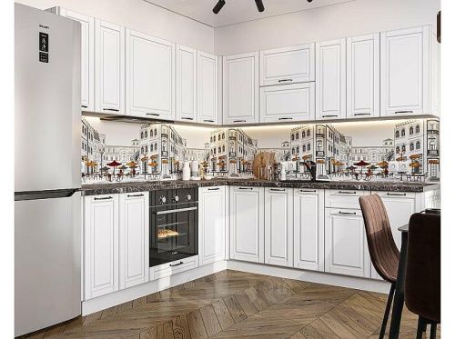 Модульный кухонный гарнитур Дублин-02 special white 2140x2200/2400x600