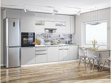 Модульный кухонный гарнитур Фьюжн-01 silky light grey 2340x3600x600