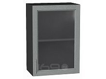 Шкаф верхний с 1-ой остекленной дверцей Сканди Grey Softwood Graphite 716*500*320