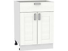 Шкаф нижний с 2-мя дверцами и ящиком Лофт Н 601М Snow Veralinga-Белый