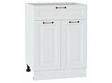 Шкаф нижний с 2-мя дверцами и ящиком Ницца Белый/Белый 816*600*478