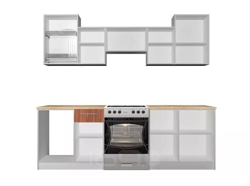 Кухонный гарнитур Бланка ваниль, амбер 2155x2385x600 фото 4