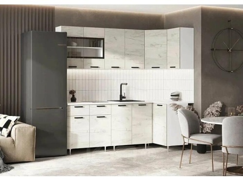 Кухонный гарнитур Рио дуб крафт белый 2140x2200/1000x600