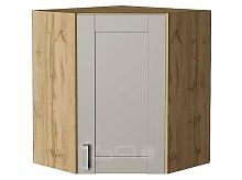 Шкаф верхний угловой Лофт Grey Silk/Дуб Вотан 716*600*600