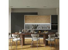 Модульный кухонный гарнитур Логика графит глянец, дуб галифакс 2370x4200x600