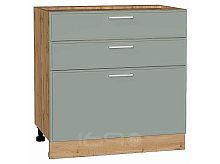 Шкаф нижний с 3-мя ящиками Квадро Аквамарин/Дуб Вотан 816*800*481