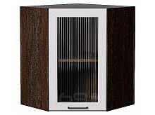 Шкаф верхний угловой остекленный Барселона Кашемир Graphite 716*600*606