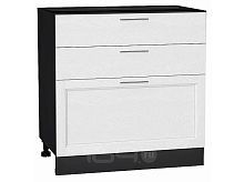 Шкаф нижний с 3-мя ящиками Сканди White Silkwood/Graphite 816*800*480
