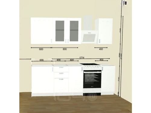 Модульный кухонный гарнитур Лофт nordic oak 2130x1800x600 фото 5