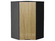 Шкаф верхний угловой Евро Лайн Дуб песочный/Graphite 920*600*600