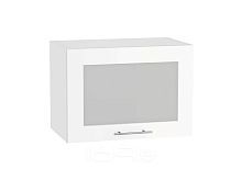 Шкаф верхний горизонтальный остекленный Валерия-М ВГ 500 Белый глянец-Белый