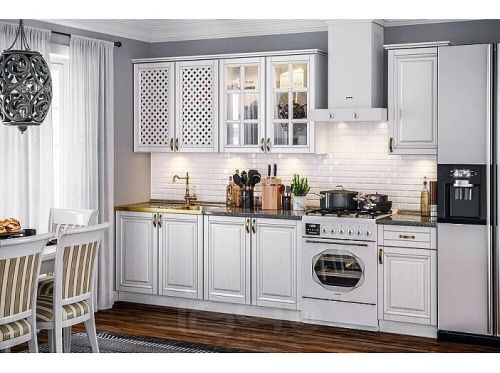 Кухонный гарнитур Престиж жемчуг шервуд 2400x2000x600