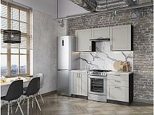 Модульный кухонный гарнитур Лофт-05 grey silk 2140x1800x600