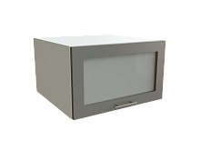 Шкаф ВГ610 верхний горизонтальный со стеклом Валерия-М БЕЛ/МОНБЛАН/СОФТ Ф86