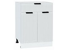 Шкаф нижний с 2-мя дверцами и ящиком Евро Лайн Белый / Белый 816*600*478