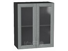Шкаф верхний с 2-мя остекленными дверцами Сканди Grey Softwood Graphite 716*600*320