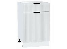 Шкаф нижний с 1-ой дверцей и ящиком Евро Лайн Белый / Белый 816*500*478