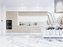 Модульный кухонный гарнитур Фьюжн-02 cream silk, silky white 2140x4400x600