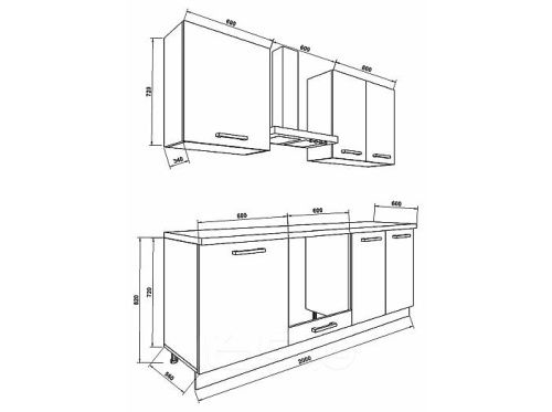 Модульный кухонный гарнитур Логика-03 белый глянец 2040x2000x600 фото 5