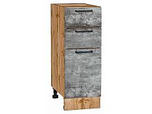 Шкаф нижний с 3-мя ящиками Флэт Temple Stone 2S/Дуб Вотан 816*300*478