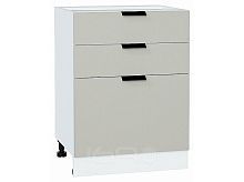 Шкаф нижний с 3-мя ящиками Евро Агат / Белый 816*600*480