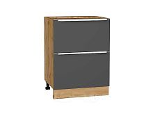 Шкаф нижний с 2-мя ящиками Фьюжн Stormy Silk/Дуб Вотан 816*600*480
