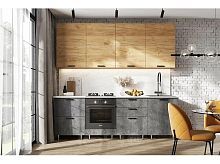 Кухонный гарнитур Рио дуб крафт, бетон темный 2340x2400x600