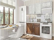 Модульный кухонный гарнитур Шале-04 brown dreamline, white dreamline 2140x1500x600