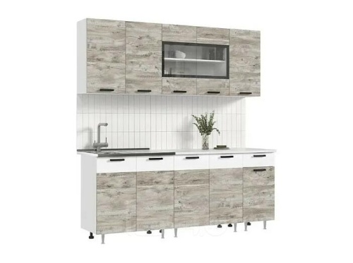 Кухонный гарнитур Рио белый, юкон 2140x2000x600 фото 2