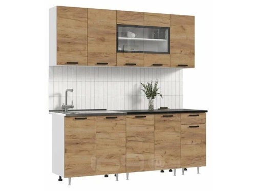 Кухонный гарнитур Рио дуб крафт 2140x2000x600 фото 2