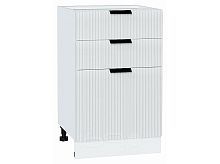 Шкаф нижний с 3-мя ящиками Евро Лайн Белый / Белый 816*500*478