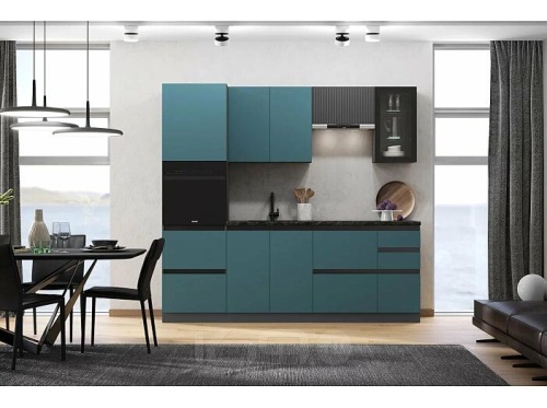 Кухонный гарнитур Техно-6 атлантик софт, графит 2224x2400x600