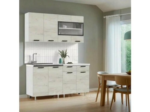 Кухонный гарнитур Рио дуб крафт белый 2140x1600x600