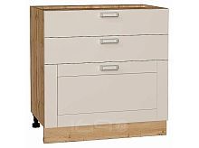 Шкаф нижний с 3-мя ящиками Лофт Cream Silk/Дуб Вотан 816*800*480