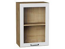 Шкаф верхний с 1-ой остекленной дверцей Ницца Blanco/Дуб Вотан 716*500*318